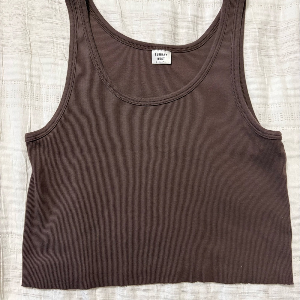 Sunday Best Brown Carey Cropped Tank